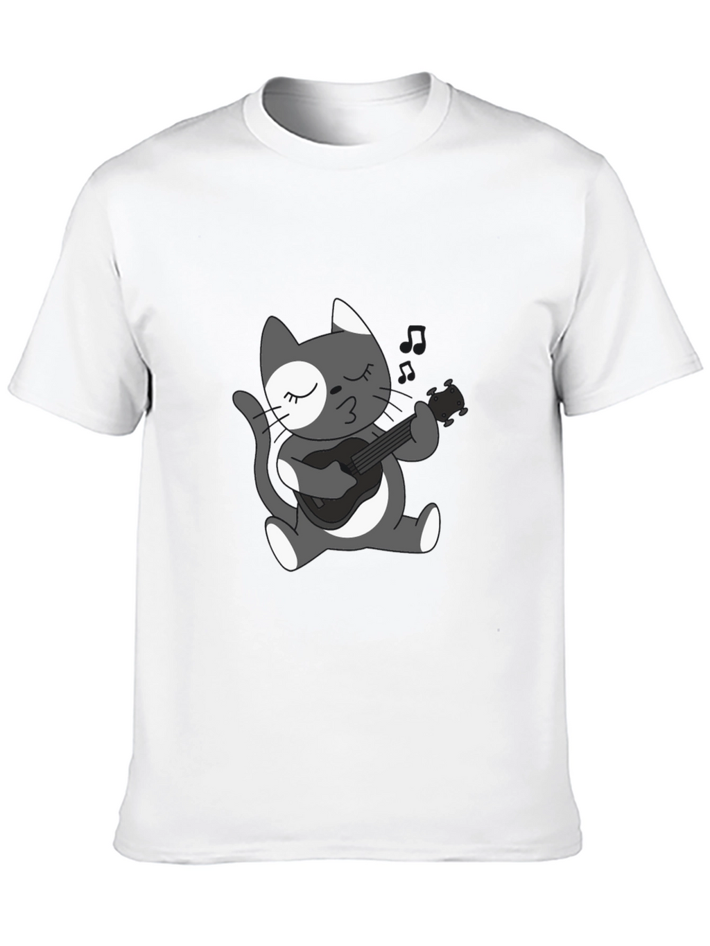 Cool Cat Guitarist Graphic T-Shirt