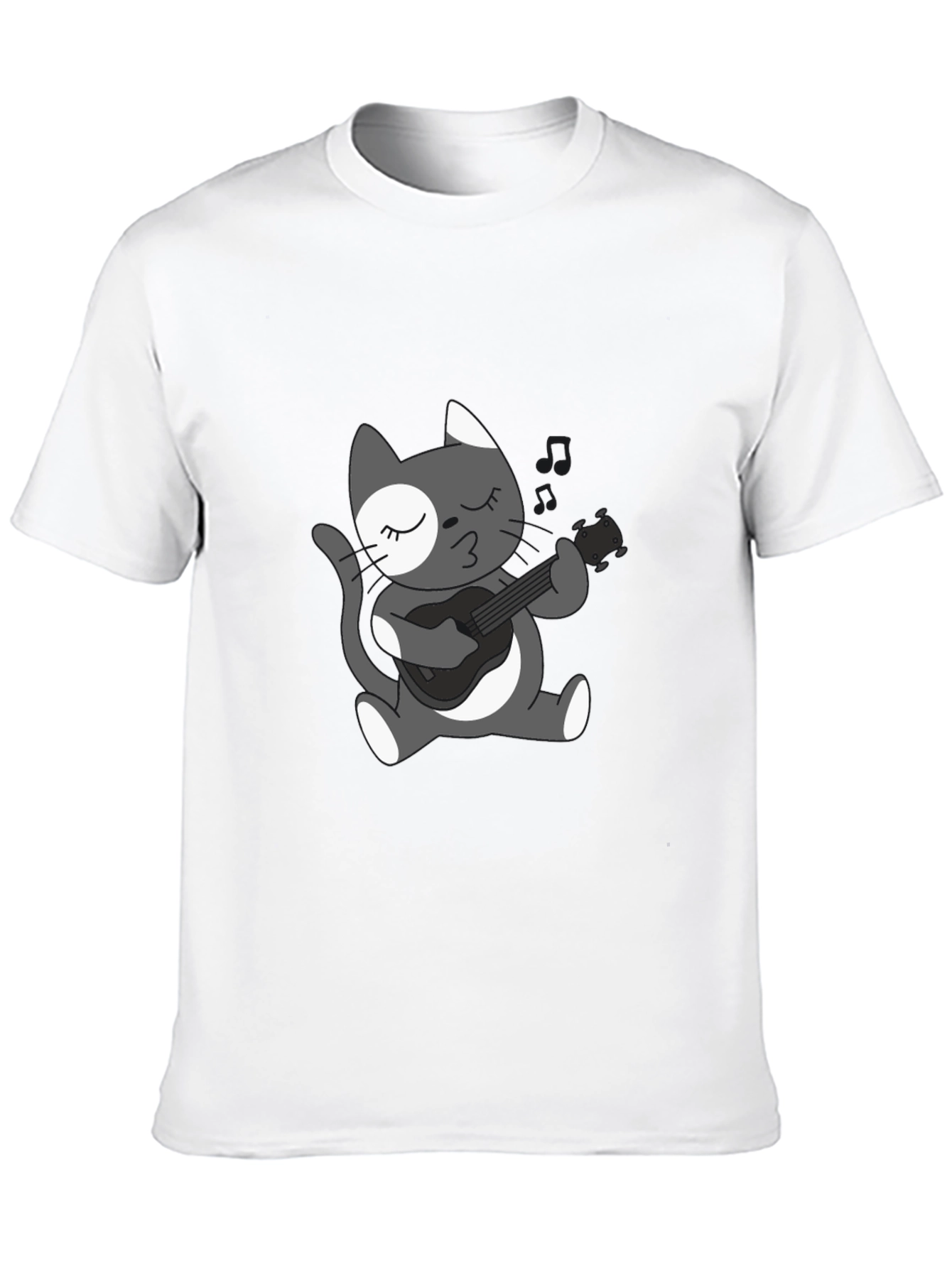 Cool Cat Guitarist Graphic T-Shirt