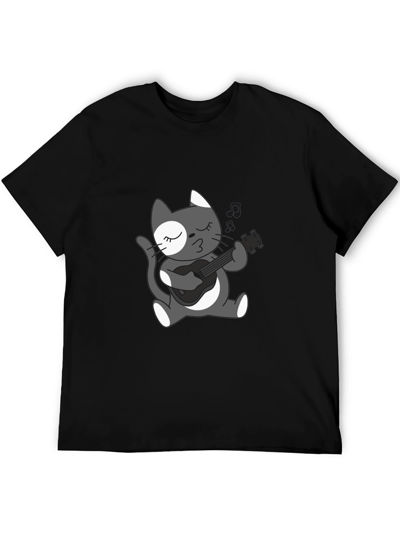 Cool Cat Guitarist Graphic T-Shirt