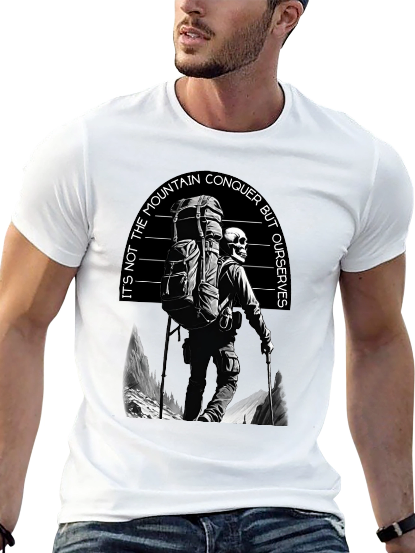 Conquer Yourself Graphic T-Shirt - Black Cotton Tee