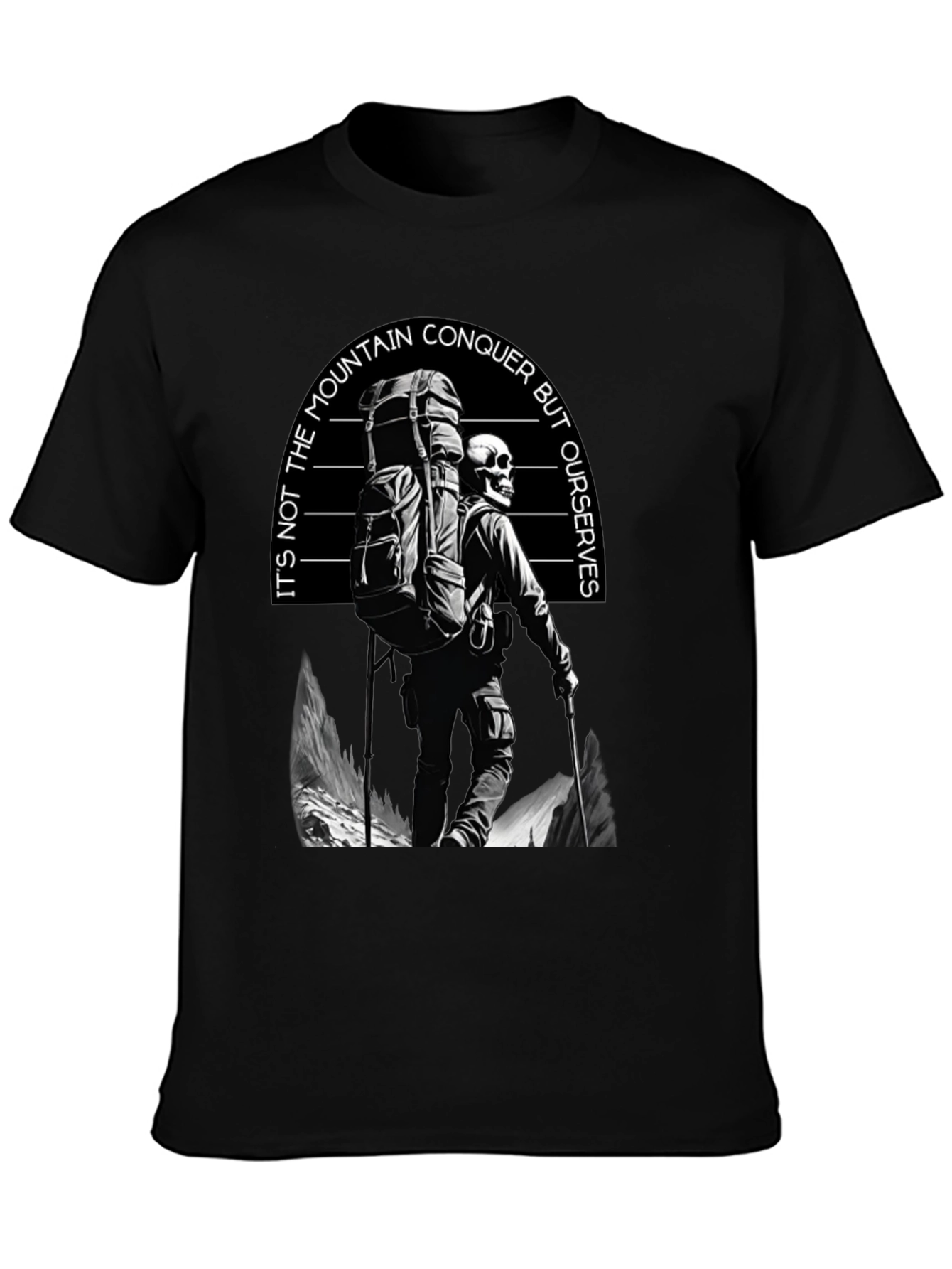 Conquer Yourself Graphic T-Shirt - Black Cotton Tee