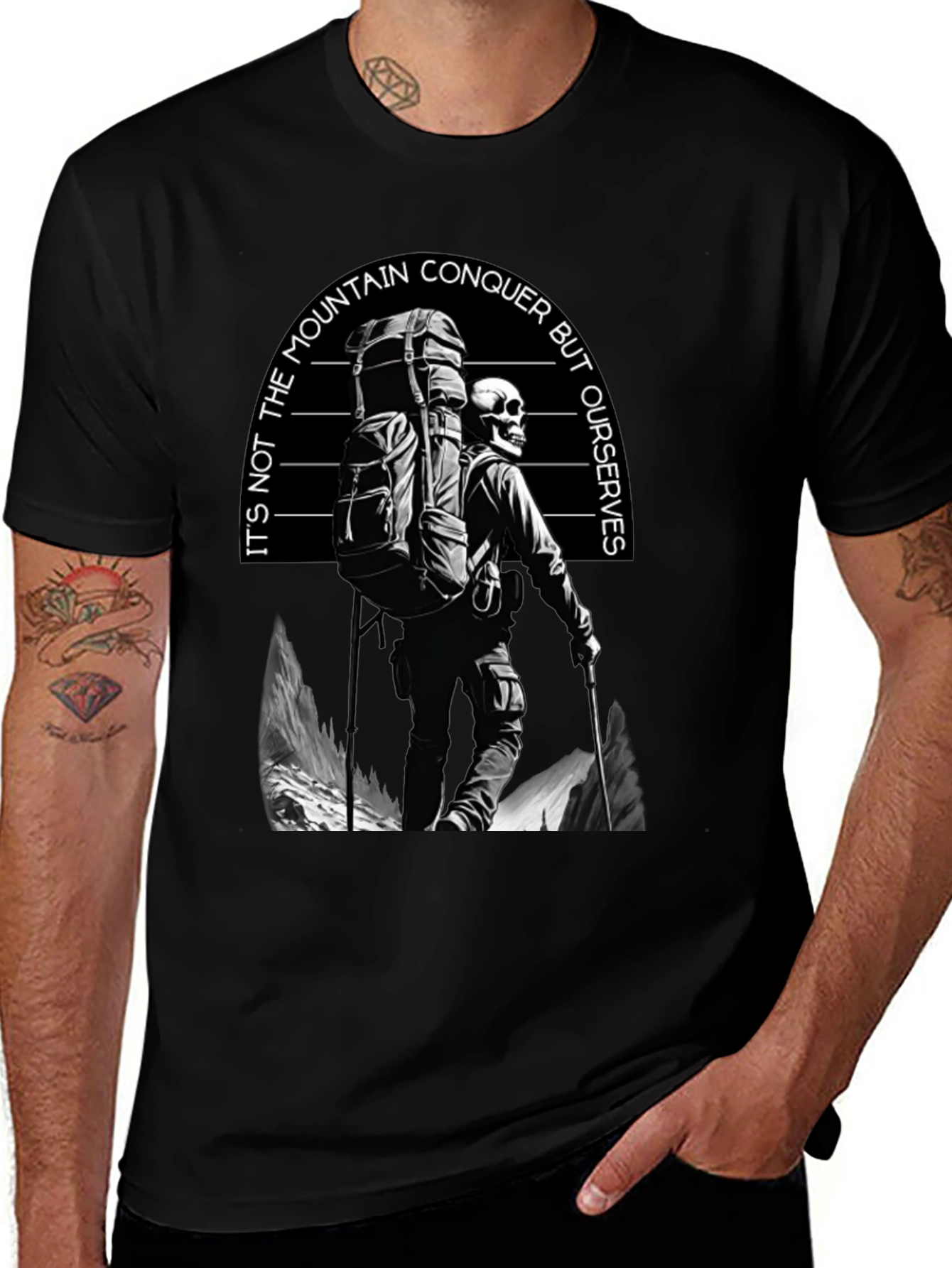 Conquer Yourself Graphic T-Shirt - Black Cotton Tee