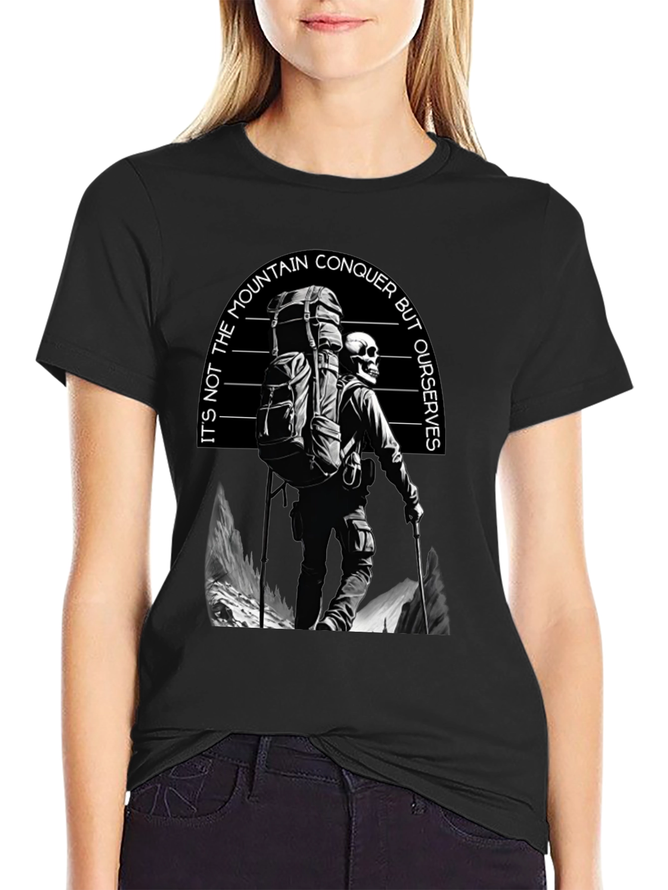 Conquer Yourself Graphic T-Shirt - Black Cotton Tee
