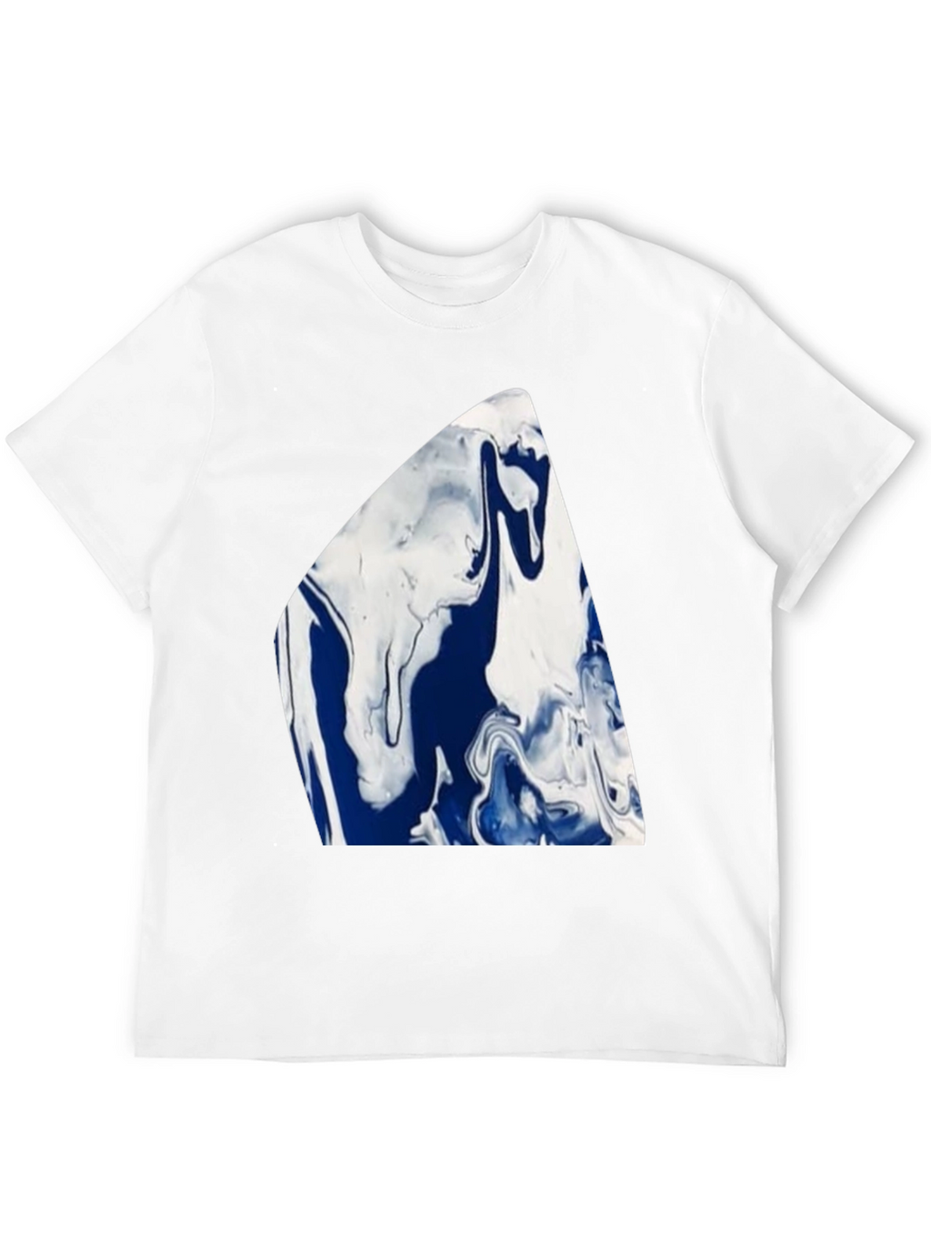 Abstract Blue & White Marble Graphic Tee