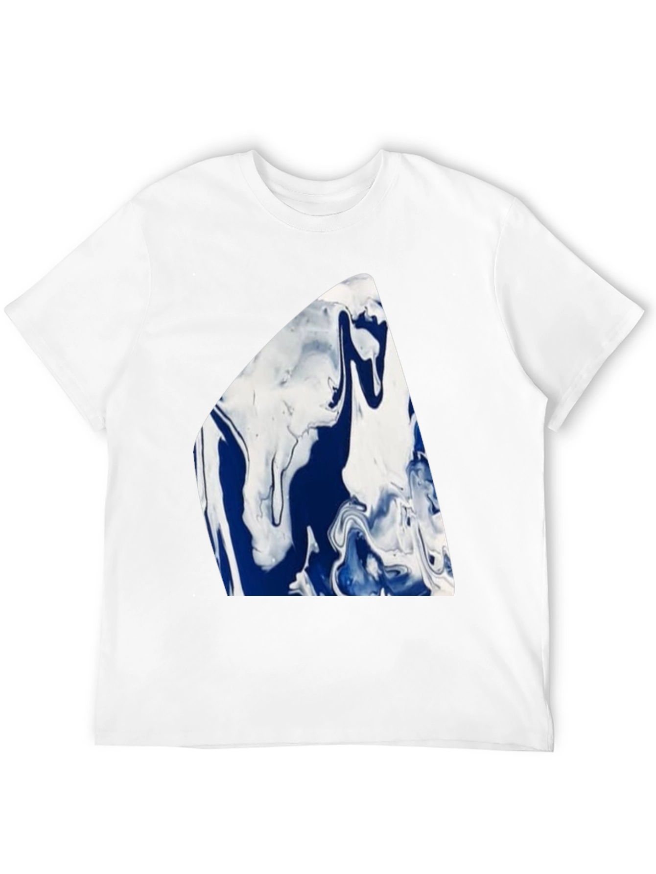 Abstract Blue & White Marble Graphic Tee