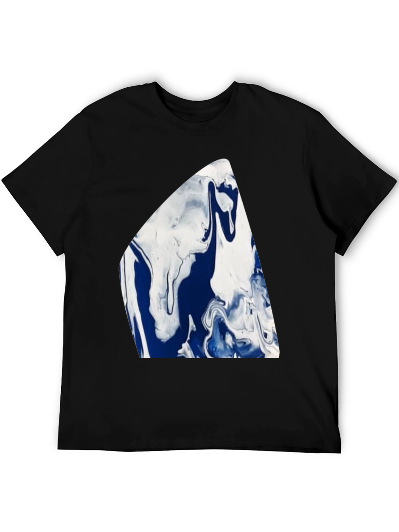 Abstract Blue & White Marble Graphic Tee