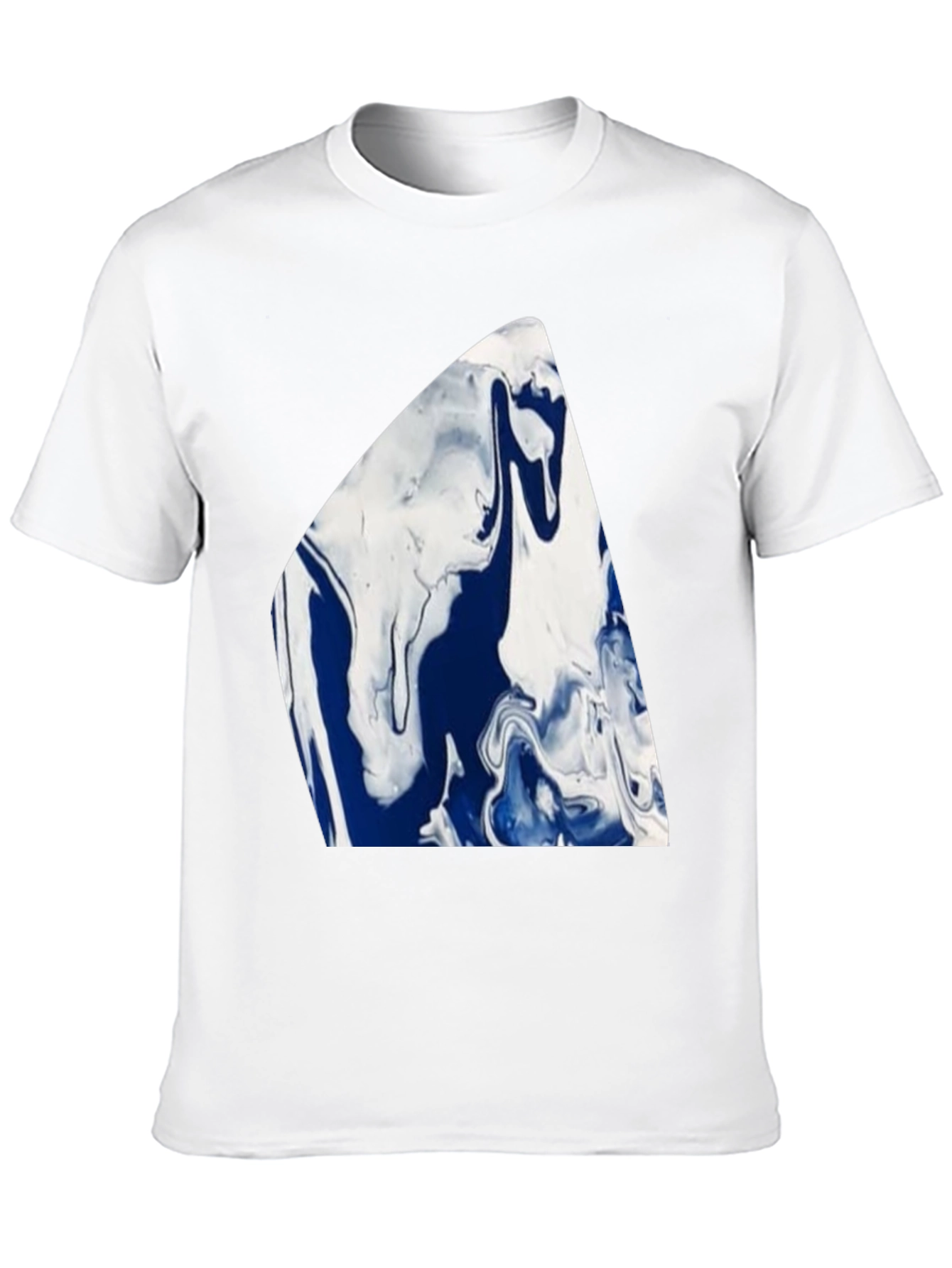 Abstract Blue & White Marble Graphic Tee