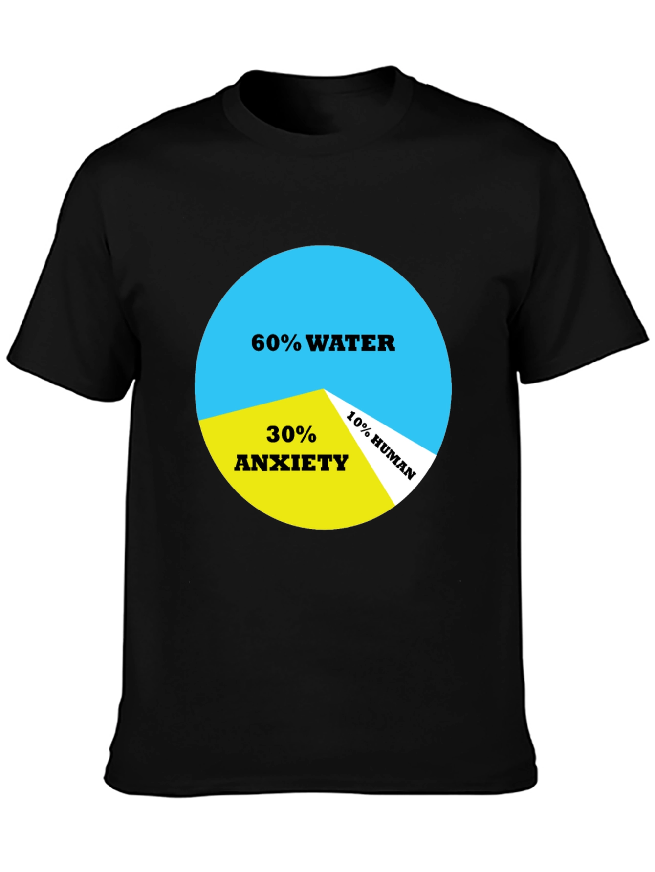 Funny Human Pie Chart T-Shirt - Water Anxiety Human