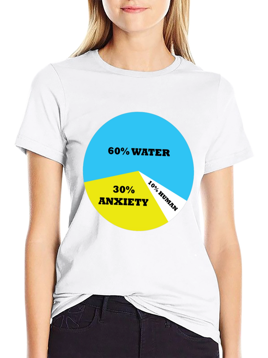 Funny Human Pie Chart T-Shirt - Water Anxiety Human
