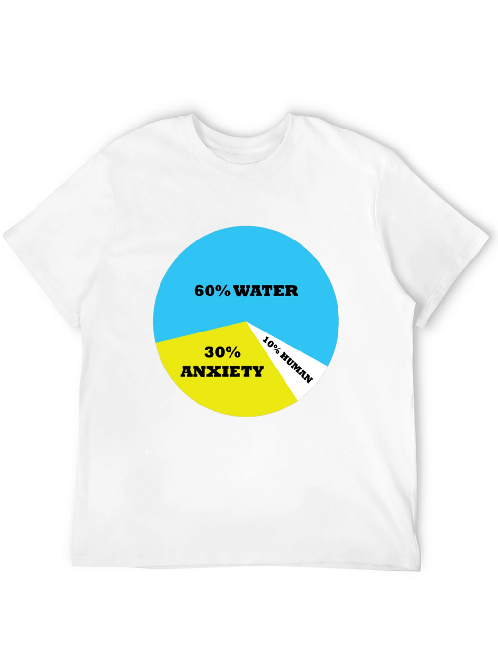 Funny Human Pie Chart T-Shirt - Water Anxiety Human