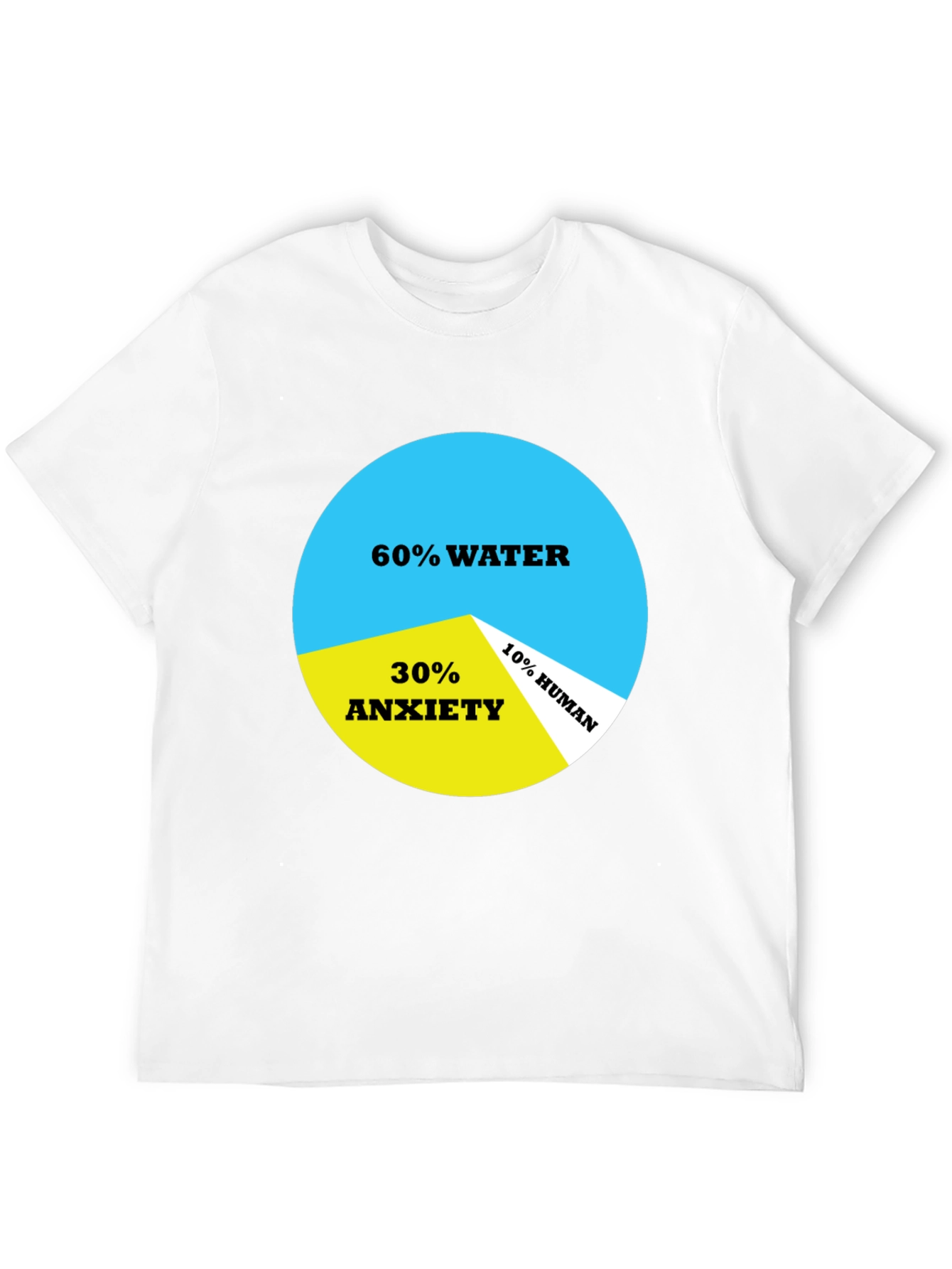 Funny Human Pie Chart T-Shirt - Water Anxiety Human