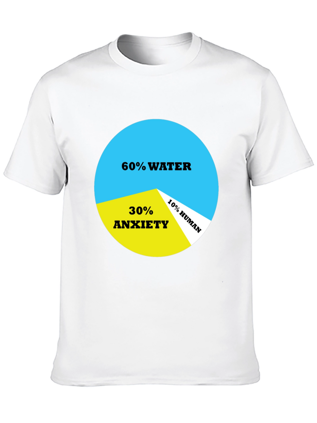 Funny Human Pie Chart T-Shirt - Water Anxiety Human