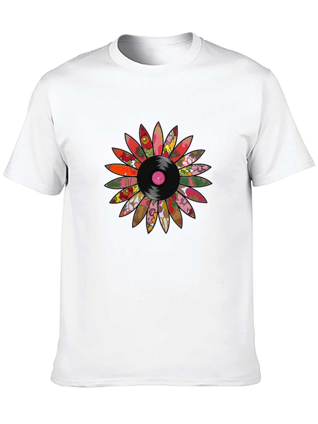 Retro Vinyl Flower Graphic Tee