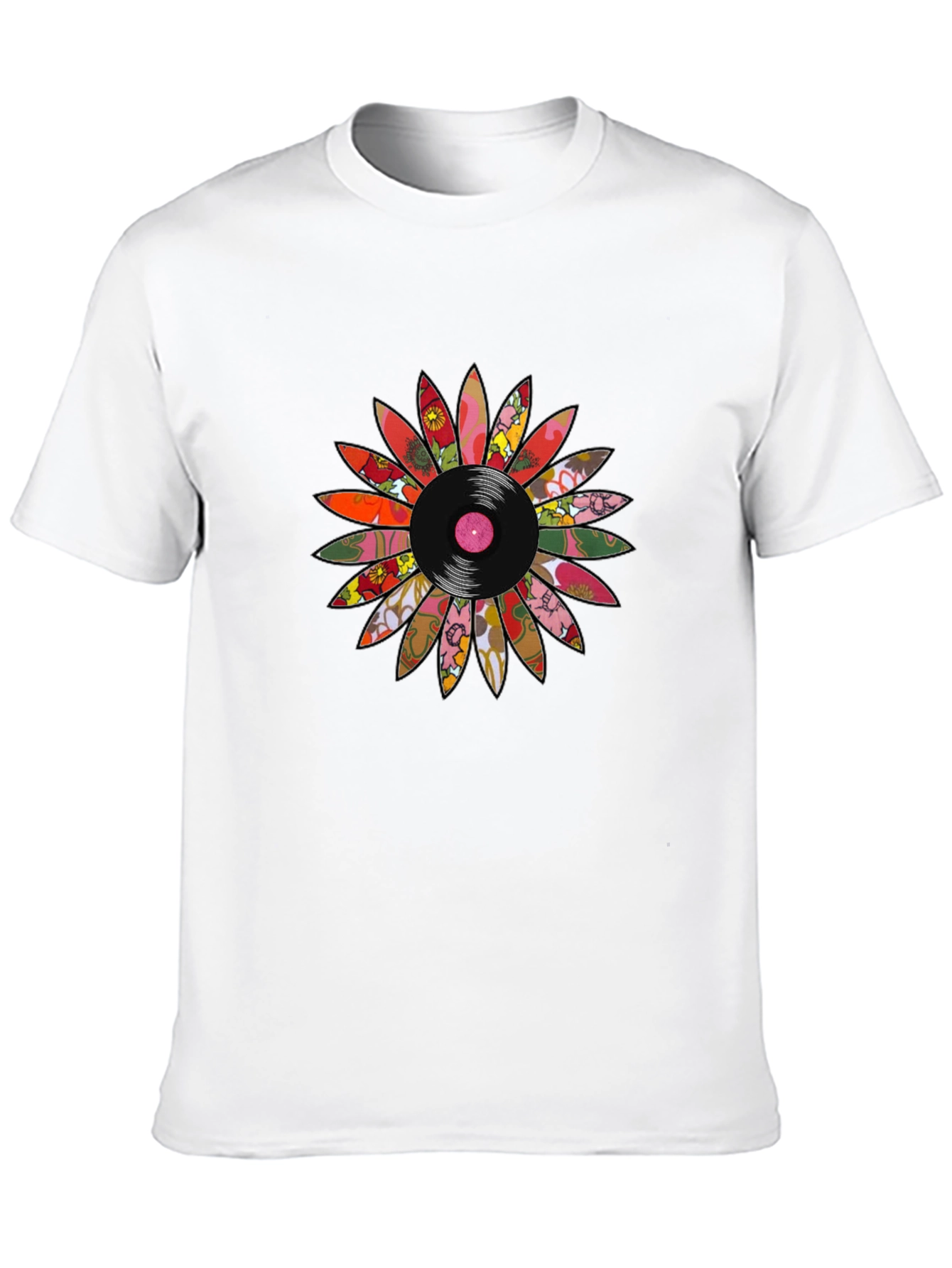 Retro Vinyl Flower Graphic Tee