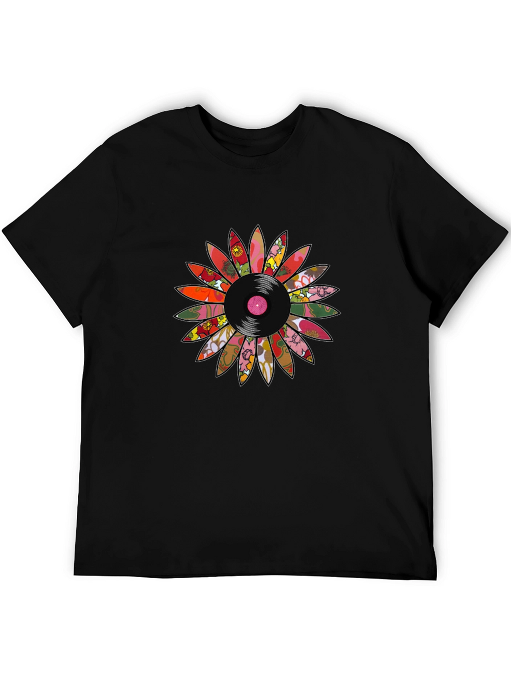 Retro Vinyl Flower Graphic Tee