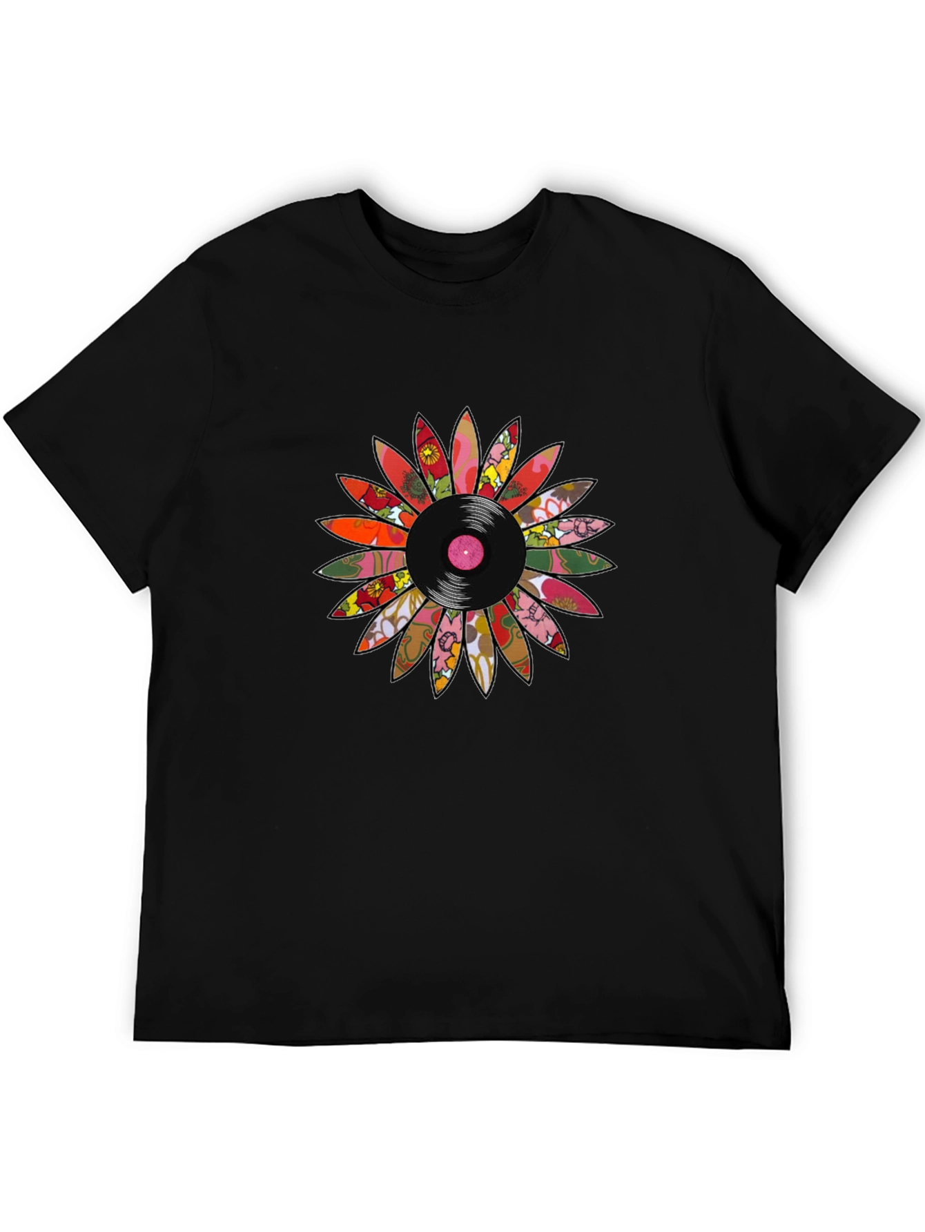 Retro Vinyl Flower Graphic Tee