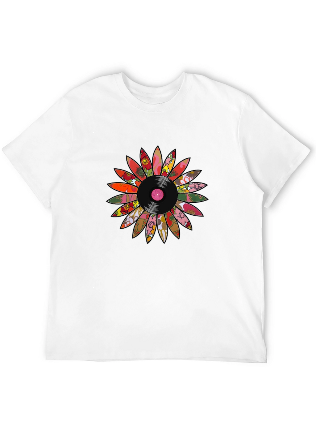 Retro Vinyl Flower Graphic Tee