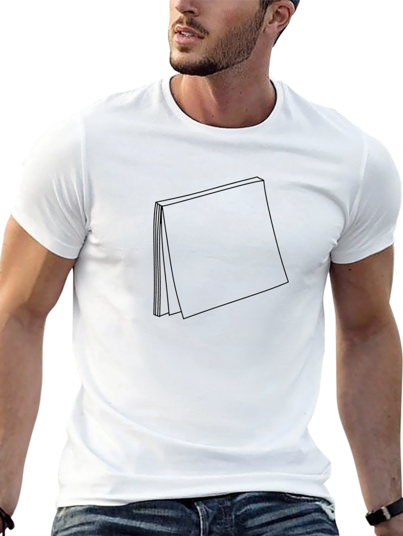 Abstract Black Pocket Design T-Shirt
