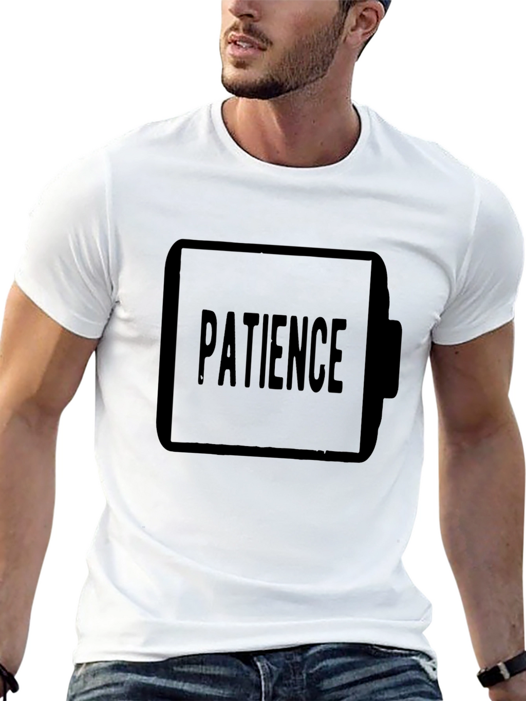 Patience Low Battery Black T-Shirt
