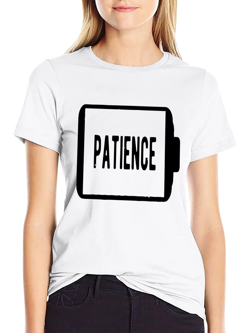 Patience Low Battery Black T-Shirt