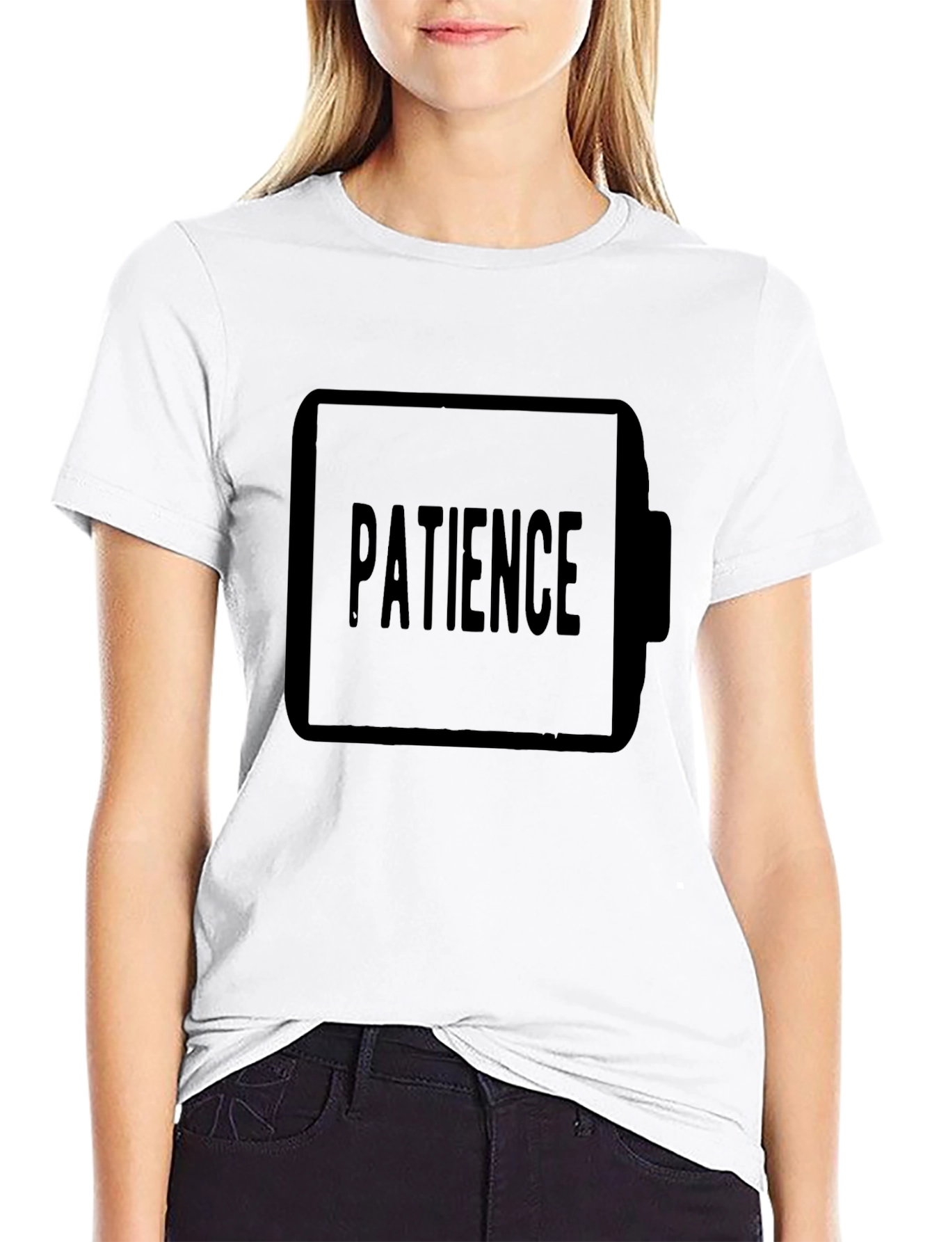 Patience Low Battery Black T-Shirt