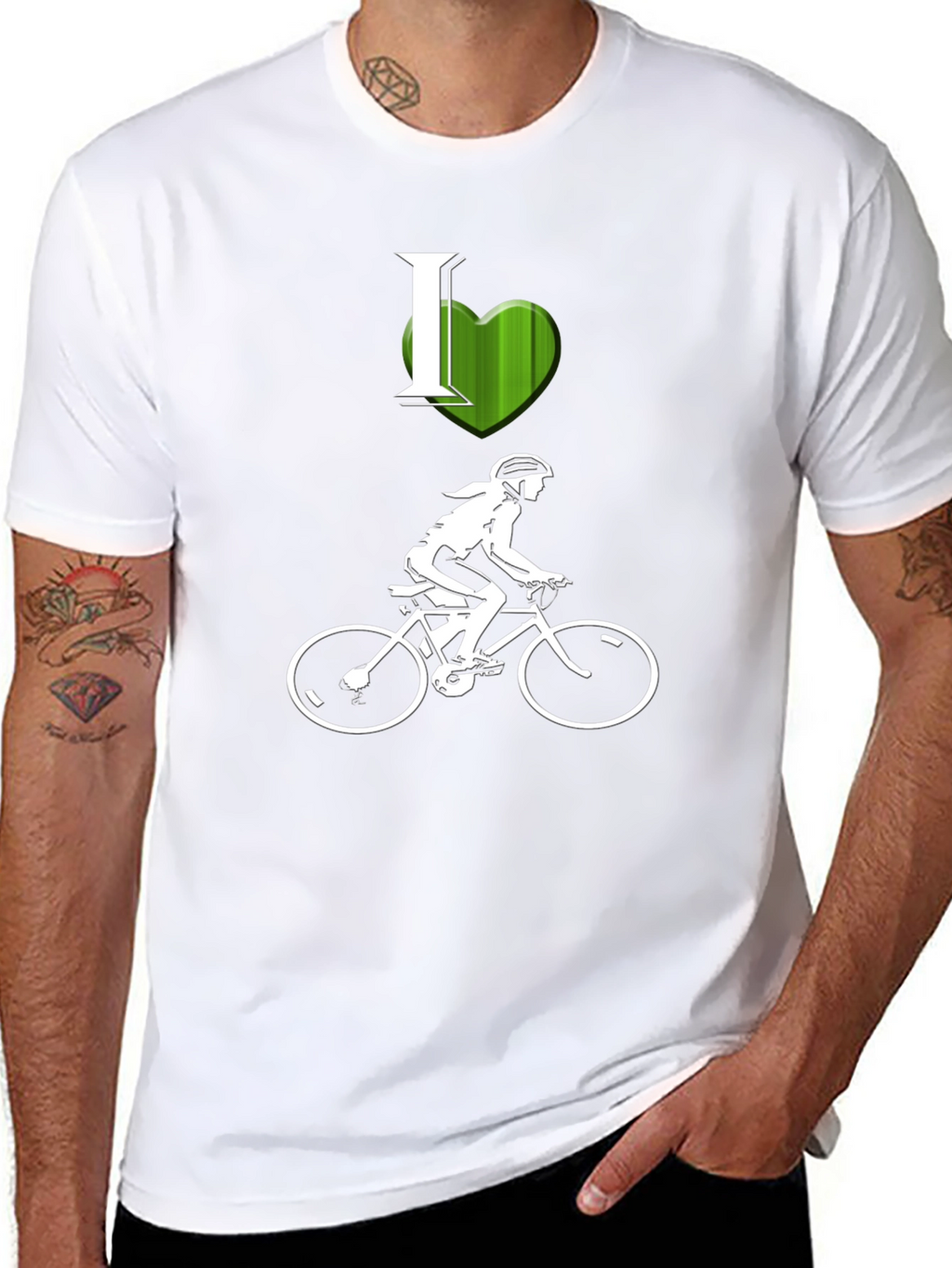 I Heart Cycling T-Shirt - Black Graphic Tee