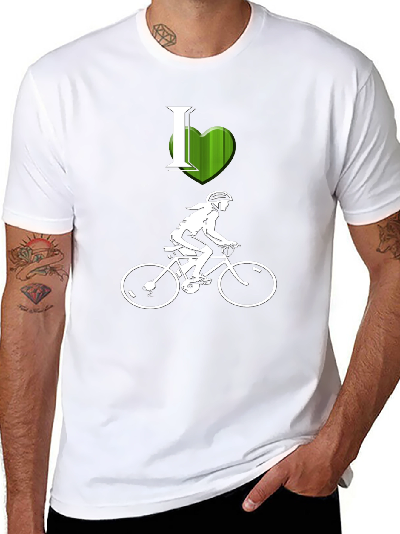 I Heart Cycling T-Shirt - Black Graphic Tee