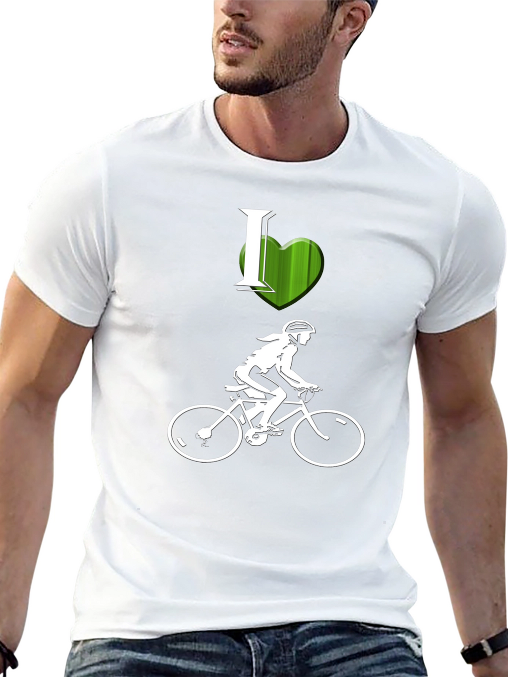 I Heart Cycling T-Shirt - Black Graphic Tee
