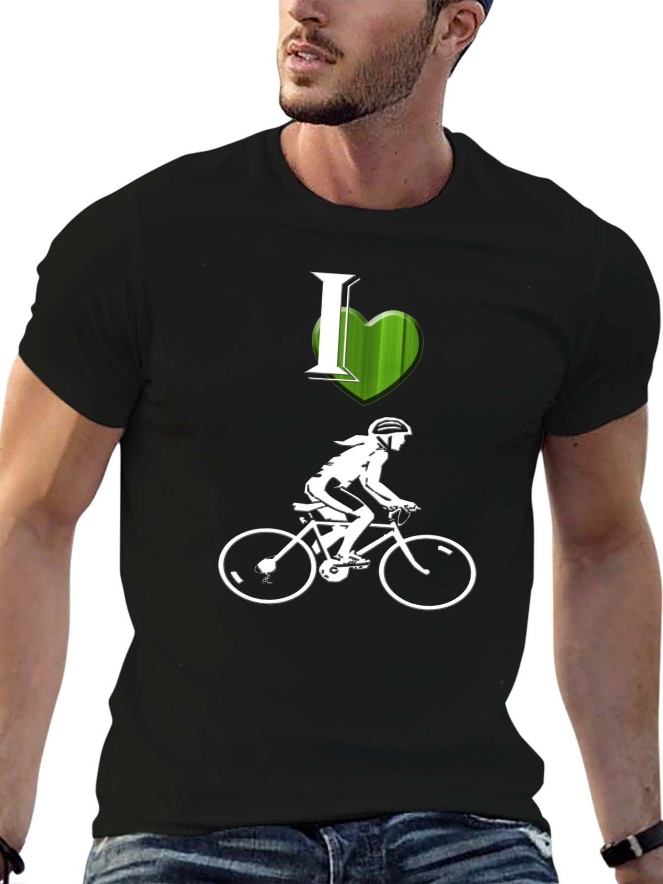 I Heart Cycling T-Shirt - Black Graphic Tee