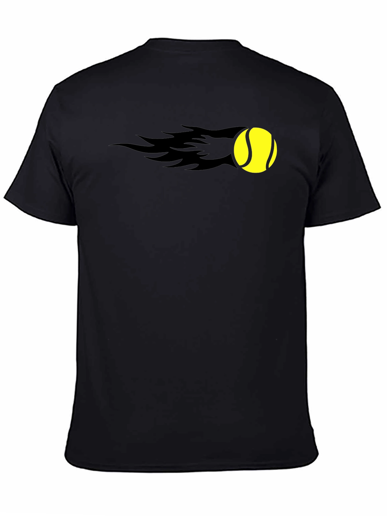 Flaming Tennis Ball Graphic Tee - Cool & Sporty