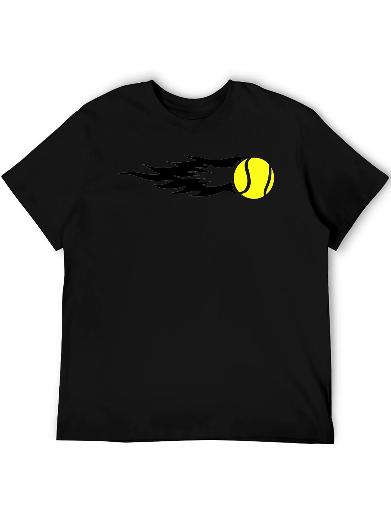 Flaming Tennis Ball Graphic Tee - Cool & Sporty