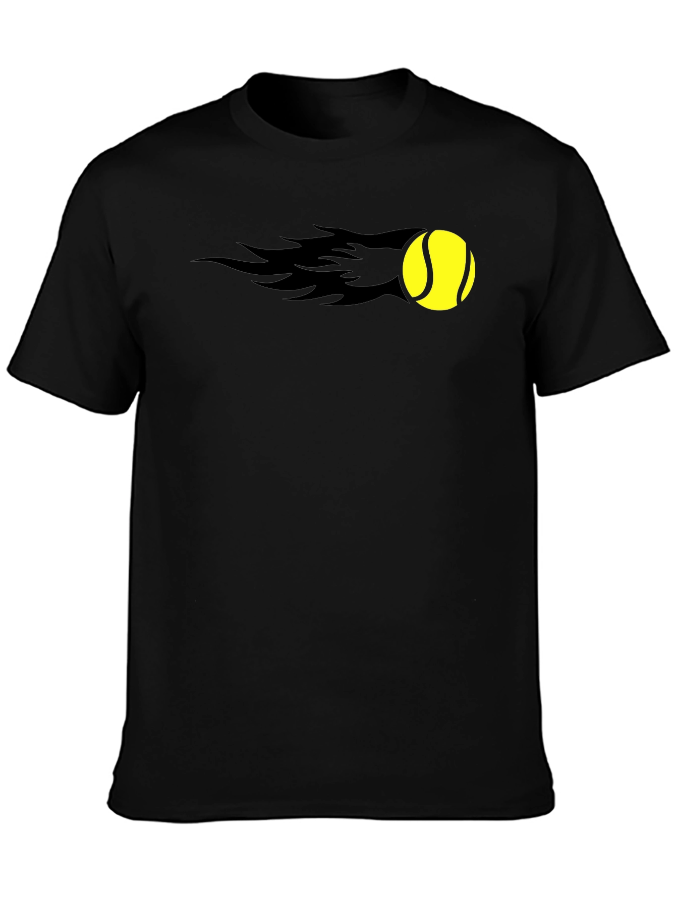 Flaming Tennis Ball Graphic Tee - Cool & Sporty