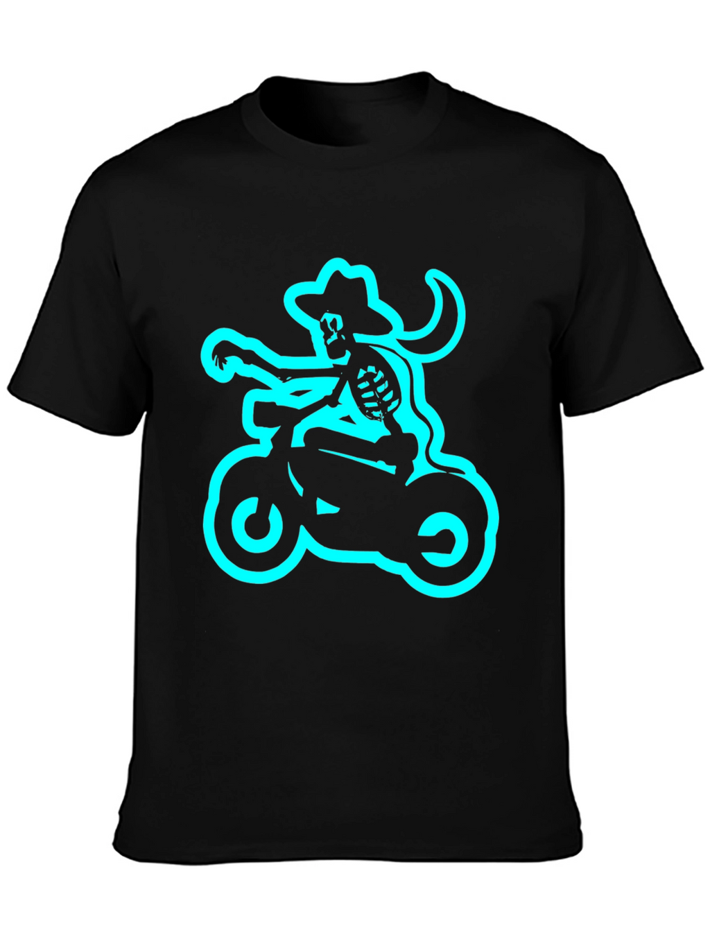 Skeleton Biker T-Shirt - Black Tee
