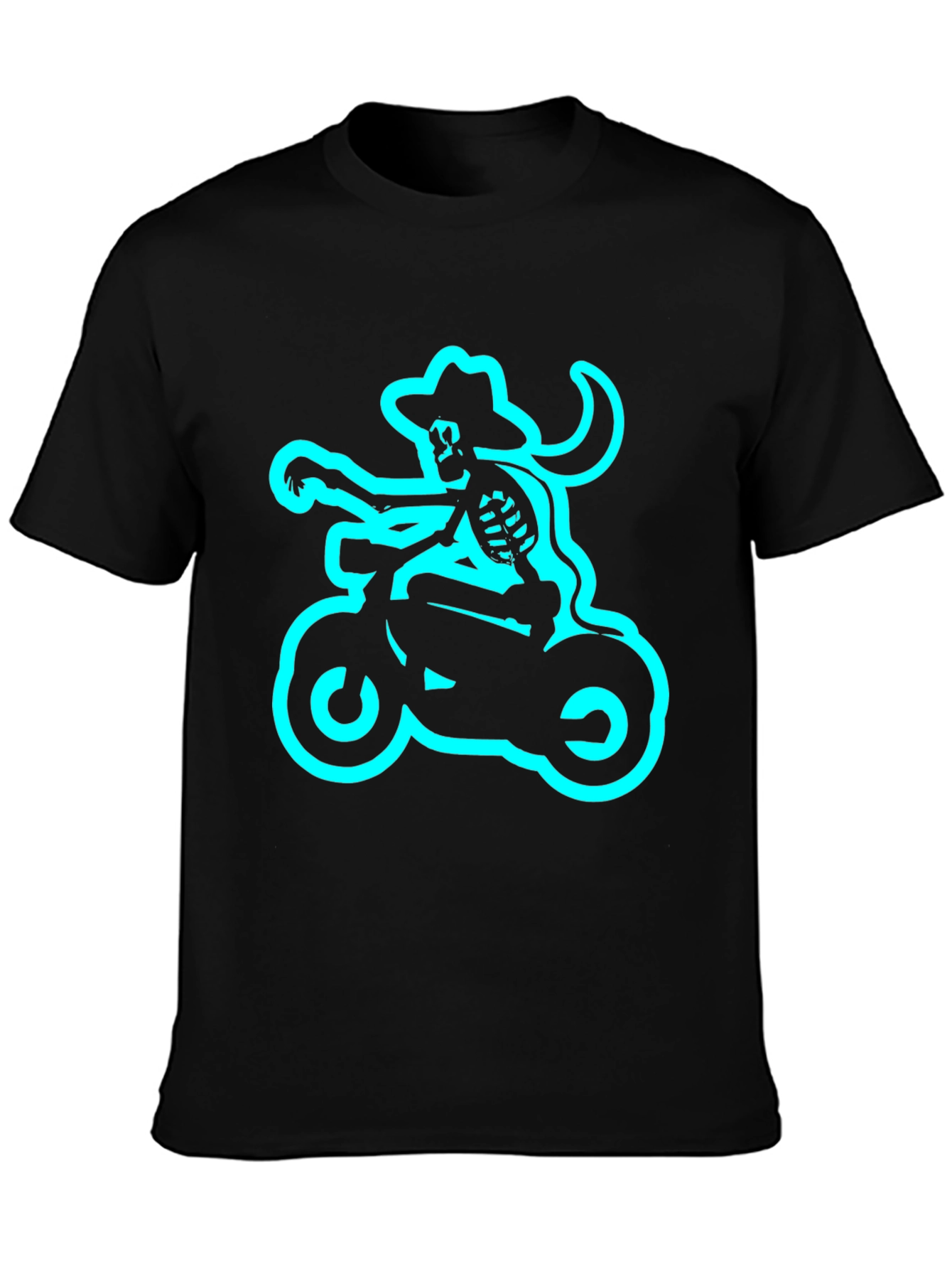 Skeleton Biker T-Shirt - Black Tee