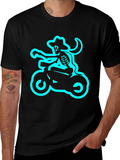 Skeleton Biker T-Shirt - Black Tee