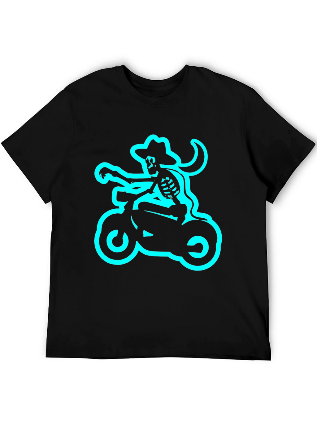 Skeleton Biker T-Shirt - Black Tee