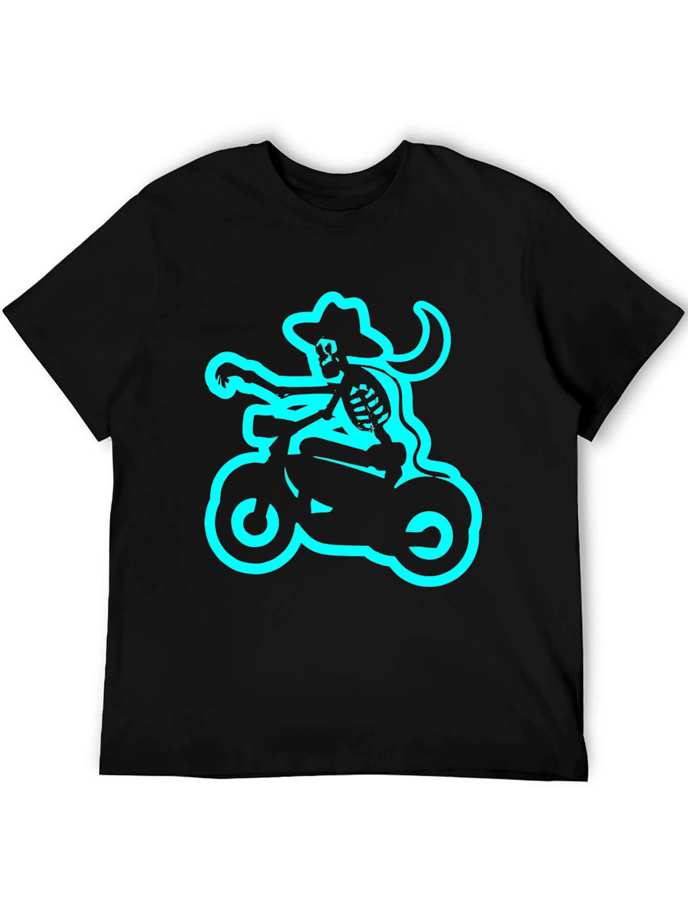Skeleton Biker T-Shirt - Black Tee