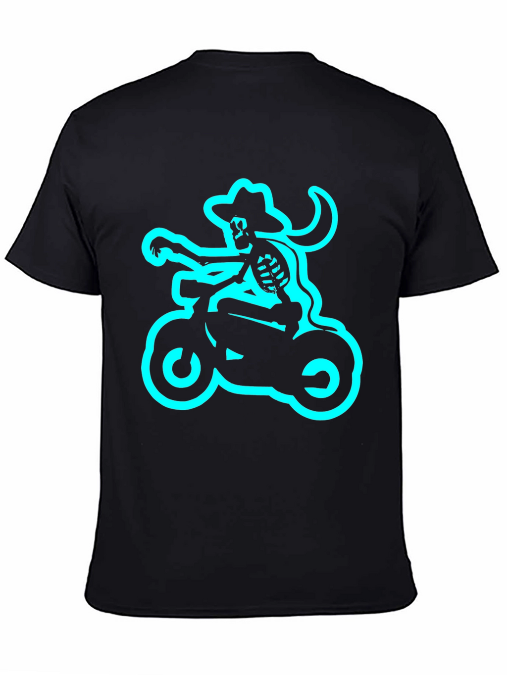 Skeleton Biker T-Shirt - Black Tee
