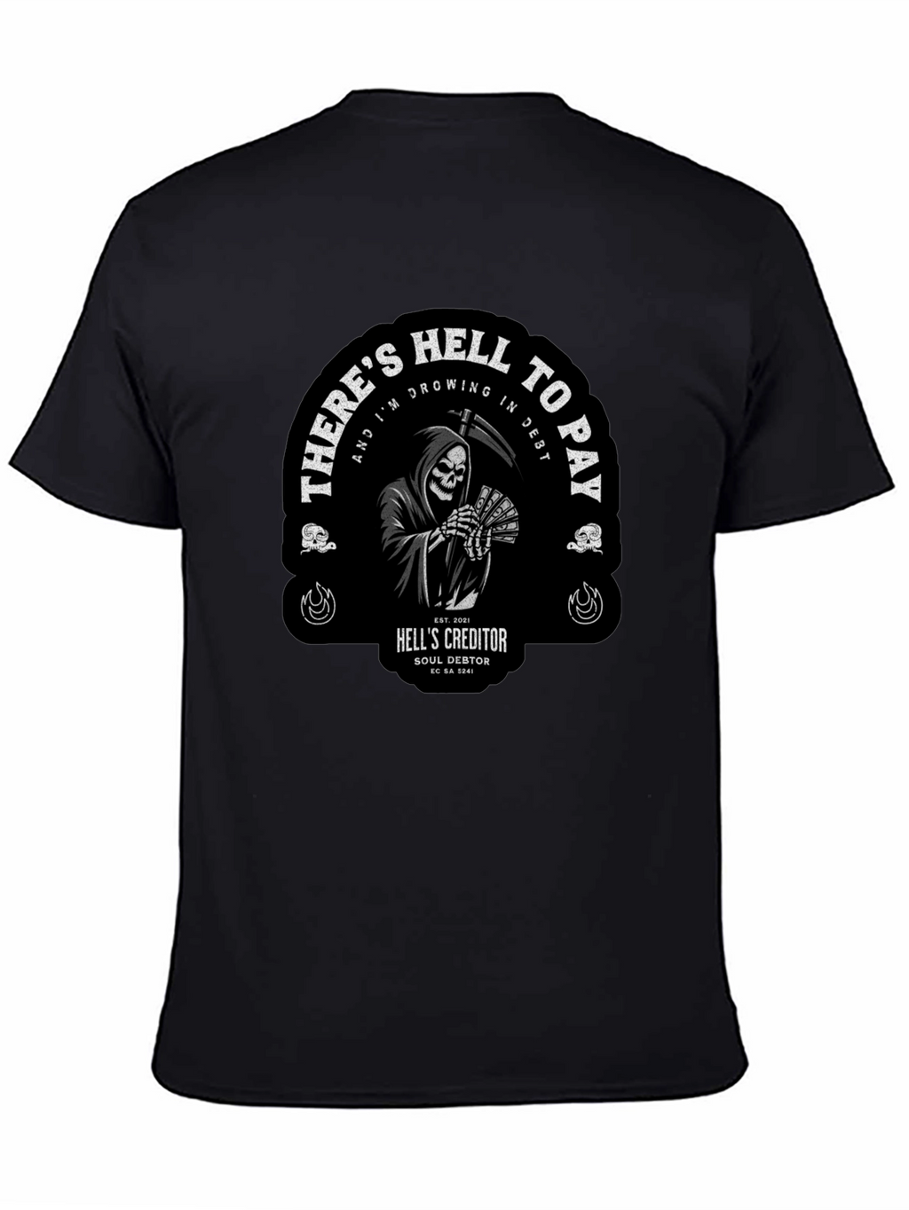 Grim Reaper Hell to Pay Graphic T-Shirt