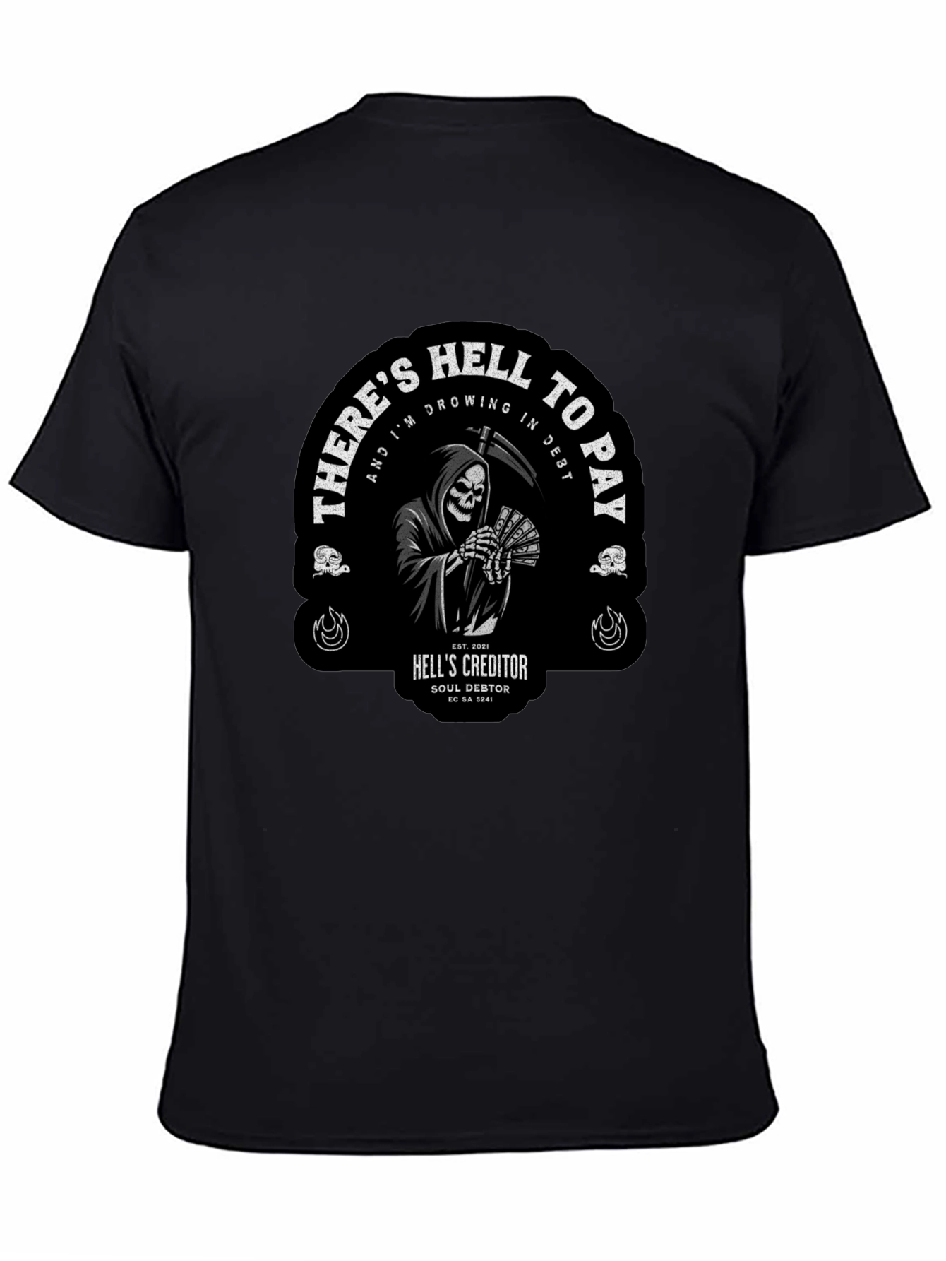 Grim Reaper Hell to Pay Graphic T-Shirt