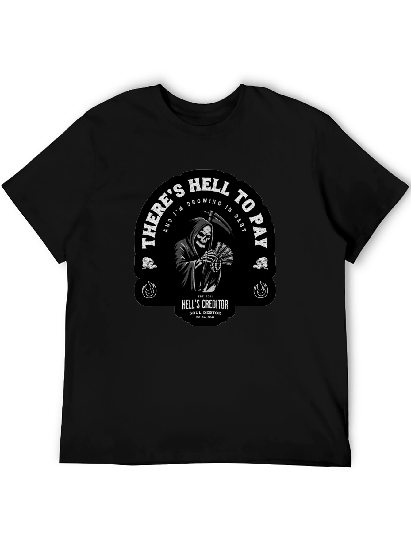 Grim Reaper Hell to Pay Graphic T-Shirt
