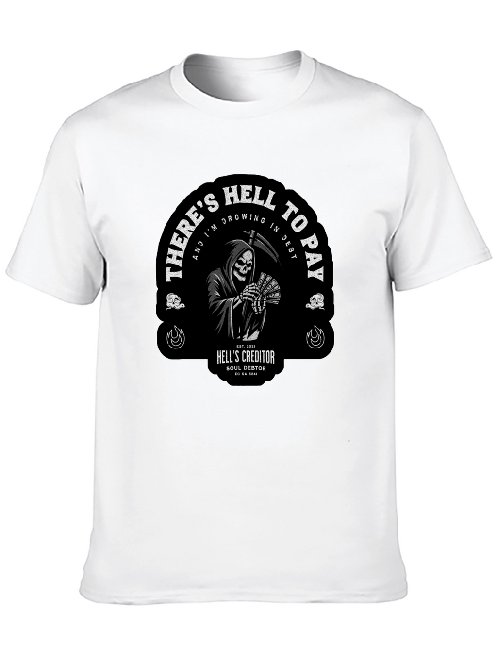 Grim Reaper Hell to Pay Graphic T-Shirt