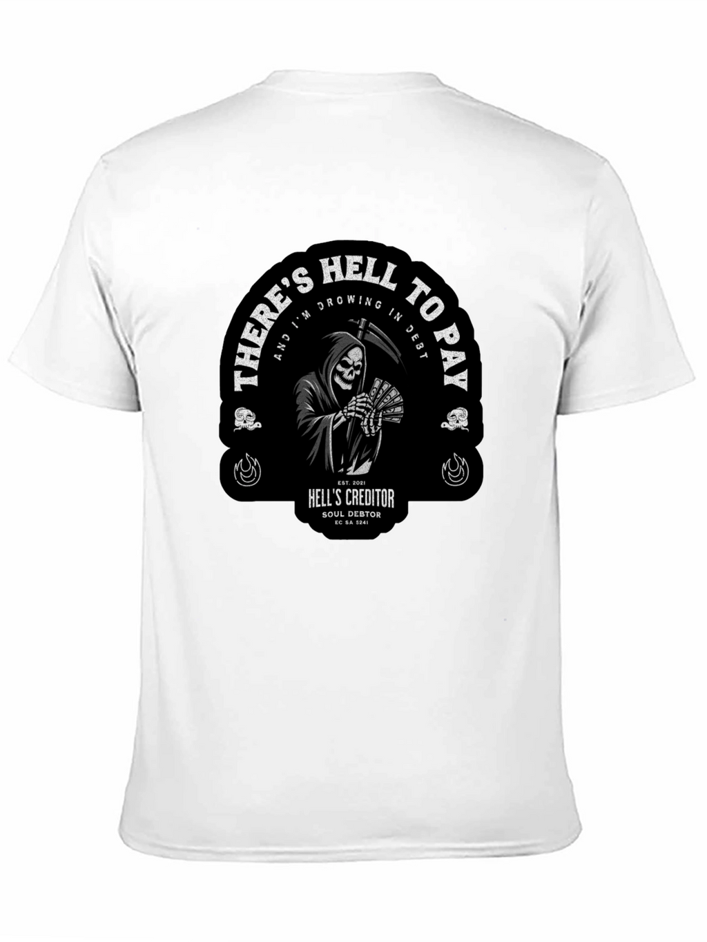 Grim Reaper Hell to Pay Graphic T-Shirt