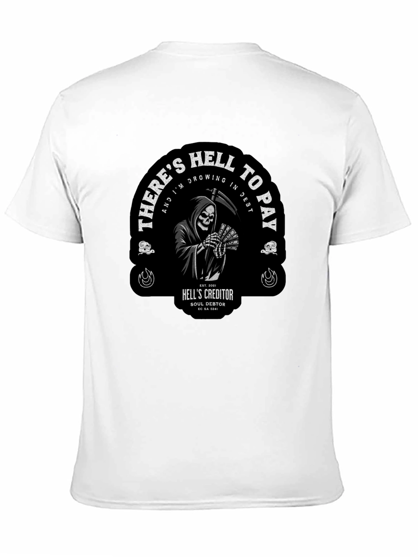 Grim Reaper Hell to Pay Graphic T-Shirt