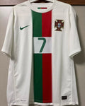 2010 Portugal Away White Retro Soccer Jersey Front