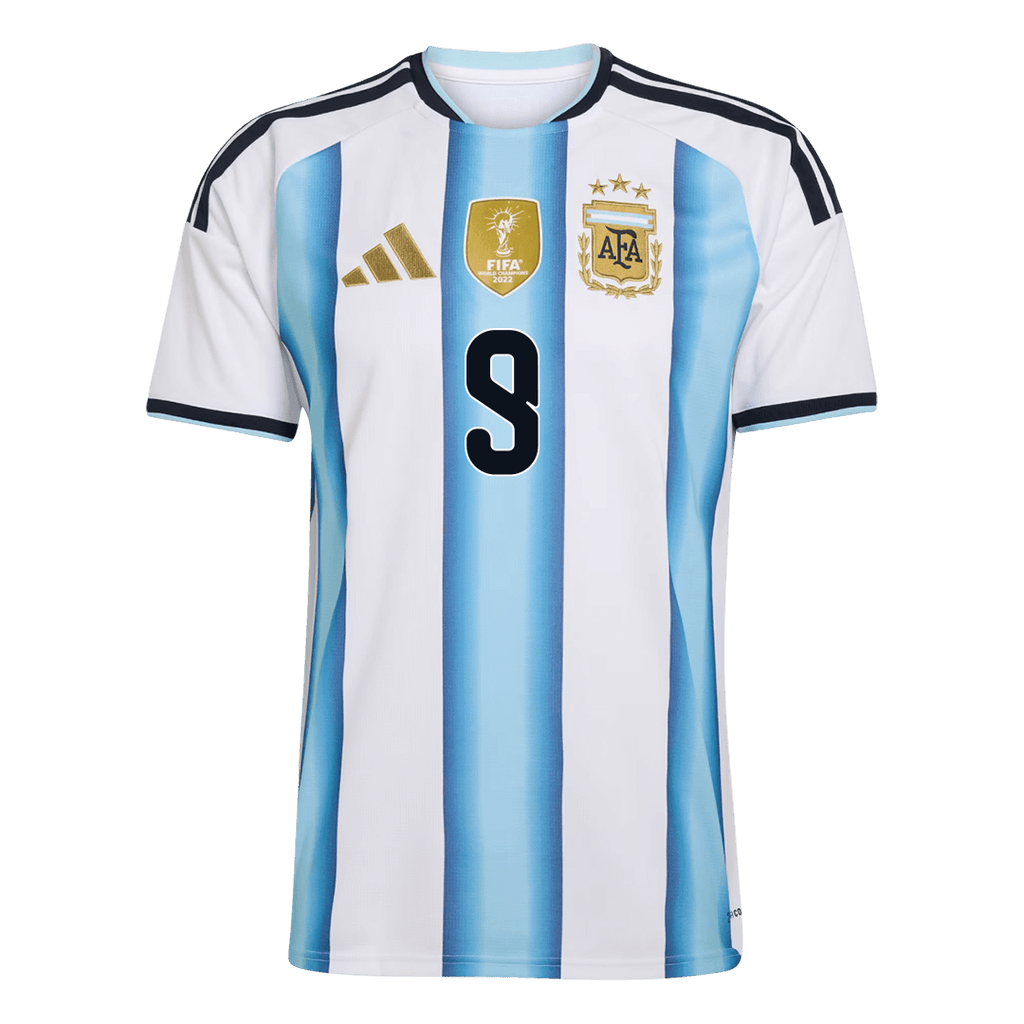 J.ÁLVAREZ #9 Argentina Home Soccer Jersey World Cup 2026 Blue&White Back