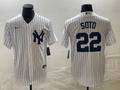 Men's New York Yankees Juan Soto #22 White Home Replica Player Jerseys