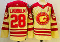 Men's Calgary Flames Elias Lindholm #28 Yellow Player Game Jerseys