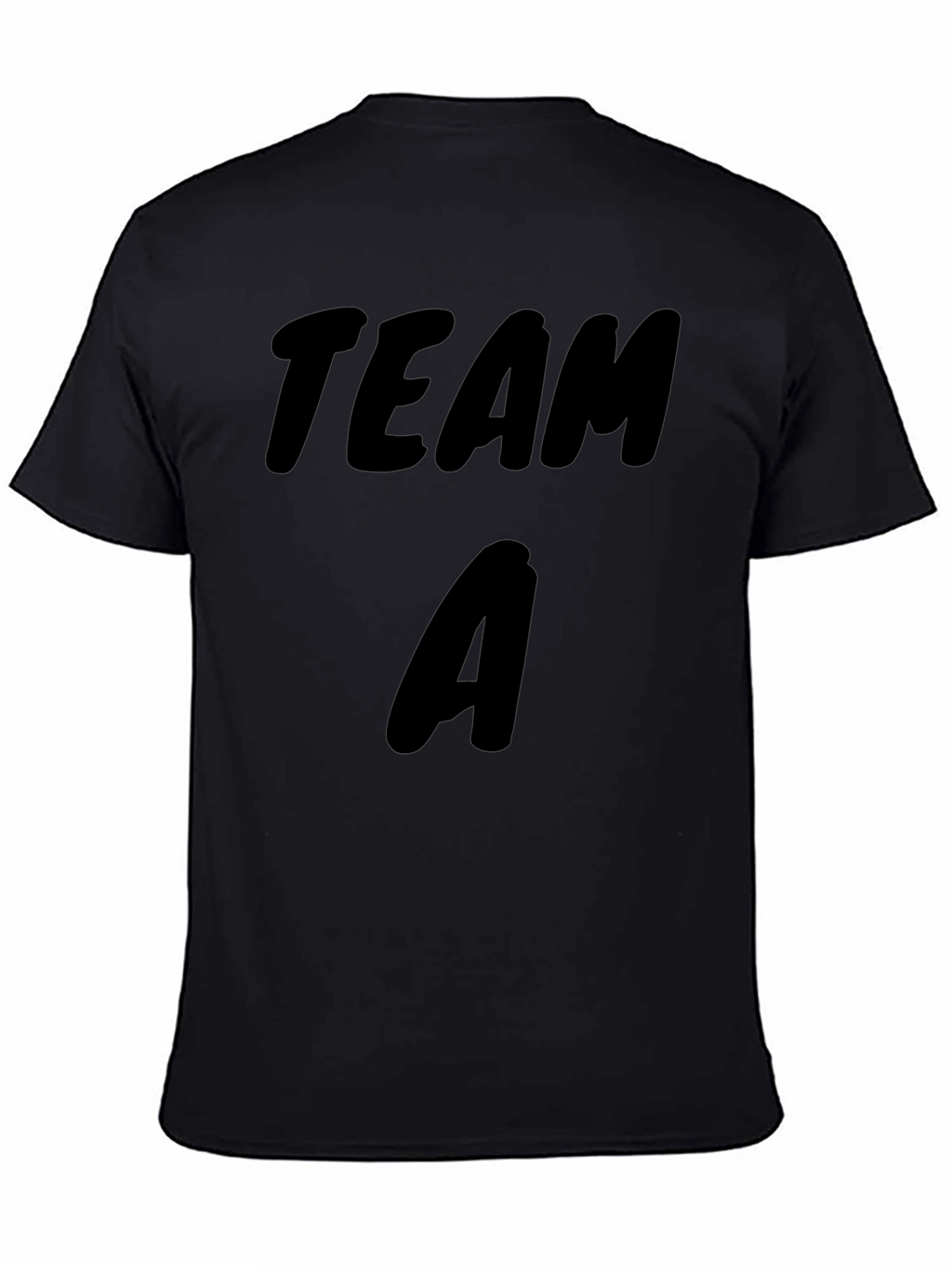 Team A Black Cotton T-Shirt