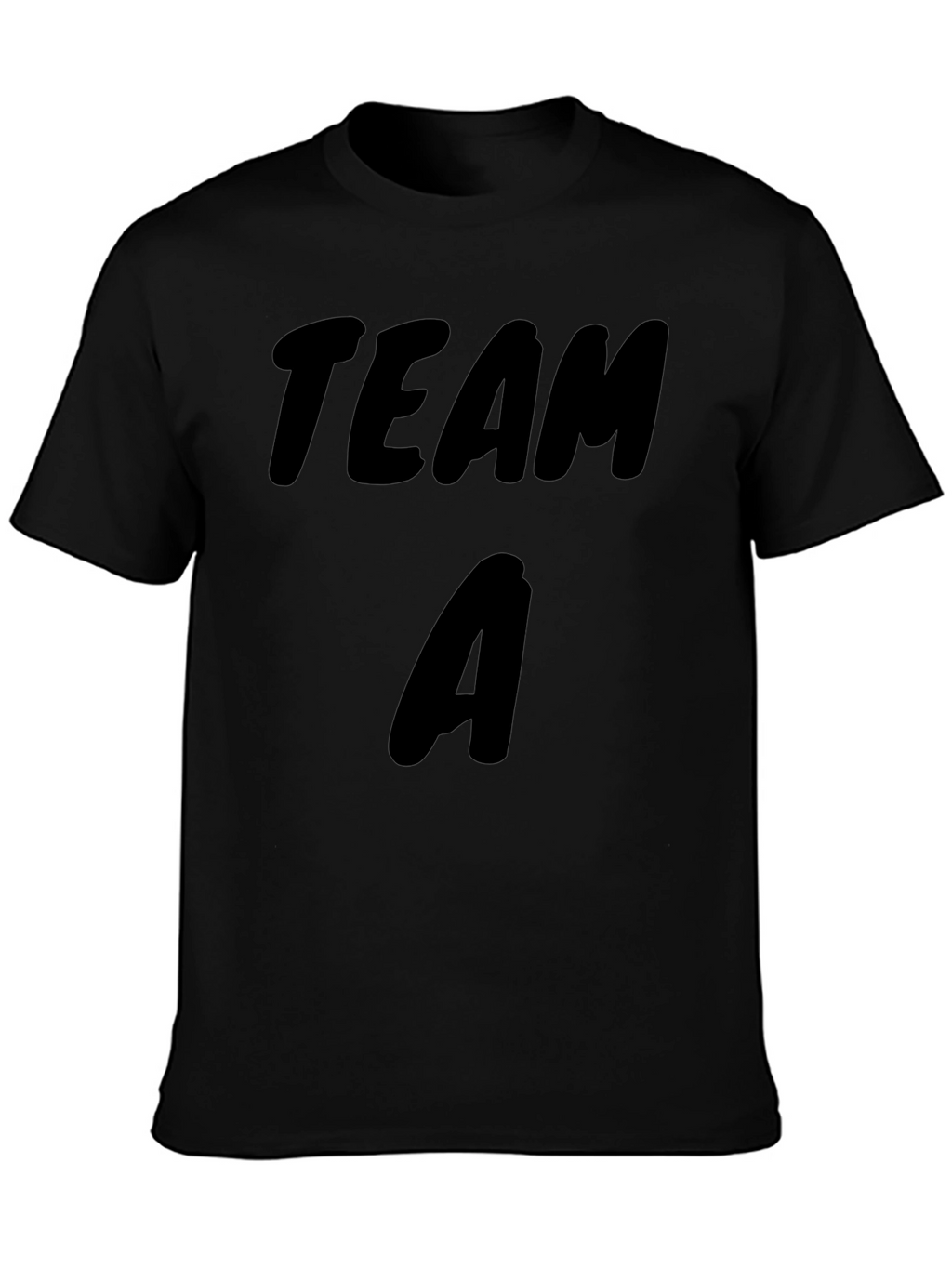 Team A Black Cotton T-Shirt